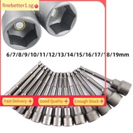 【FINE】100mm Long 6mm-19mm Hexagon Nut Driver Drill Bit Socket Wrench Extension Sleeve