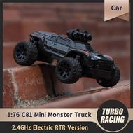 TURBO RACING 1:76 C81 1/76 RC MINI Electric Remote Control Off-Road Model Car Desktop Small Monster 