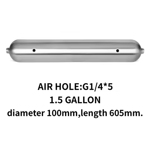 1.5 Gallon Polish Aluminum Seamless Air Tank Air Suspension System Tunning Vehicle Parts With 100mm 