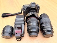 Canon EOS 5D Mark II, 24-105mm IS, 70-300mmIS, 50mm1.8, 580ex II, 270EX