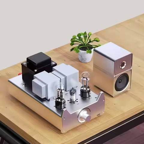 SUNBUCK 6N2 6N3C 6L6 EL34 Vacuum Tube Amplifier 2.0 Stereo 8W Single-Ended Class A HiFi Vacuum Tube 