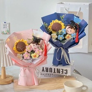 Graduation Season Dr.bear Crochet Bouquet Finished Handmade Flower Coming-of-age Ceremony Gift Teach