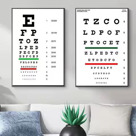 Modern Snellen Eye Chart Canvas Wall Art Vision Test Poster Print for Home Decor Room Decoration Cla