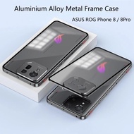 For ASUS ROG Phone 8 Case Aluminium Alloy Metal Frame Case For ROG 8 8Pro Phone8Pro Matte Clear Phone Acrylic Back Cover Bumper