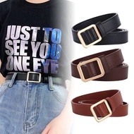 Women Vintage Metal Boho Leather square Buckle Waist Belt