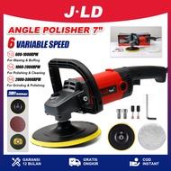 JLD Mesin Poles 7" Angle Polisher Mesin Poles Tangan Polisher Mobil Motor 6 Various Speed Heavy Duty