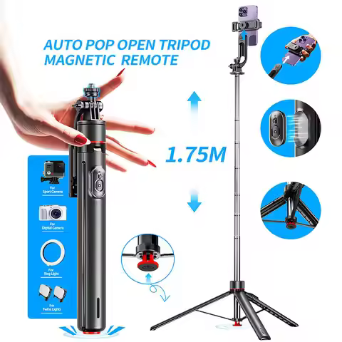 FANGTUOSI 1.75m intelligent pop-up tripod selfie stick magnetic Bluetooth remote stable video shooti
