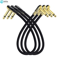 ISITA Guitar Cable, Guitar Wire Guitar Line Guitar Effect Pedal Cable, Guitar Accessory Metal Head 15/30cm Black Guitar Amplifier Patch Cord Music Lovers