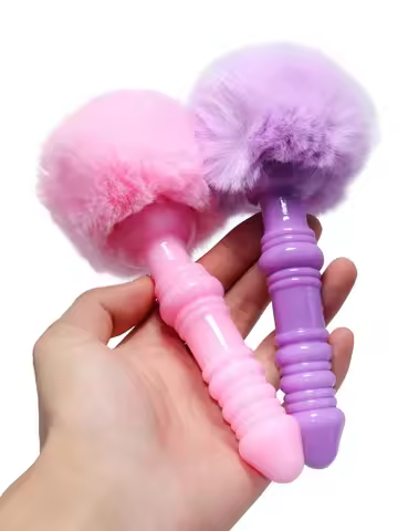 Slicone Anal Tail Rabbit Tail Butt Plug Prostate Massager Anal Massager for Man