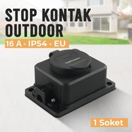 Outdoor Waterproof Terminal IP54 16A 250V EU 1 Socket - Outdoor GardenStop Kontak 16A 250V EU Rainpr