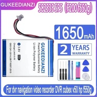 1650mAh Durable Long Lasting Dash Cam Battery For Cubex v50 For HP f550g 582535 SP5 F200