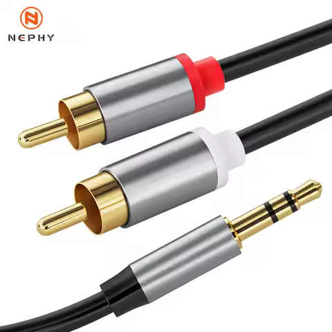3.5mm to RCA Cable 3.5mm Aux to 2 RCA Adapter RCA Audio Cable 24K Gold Plated Male to Male Stereo Au