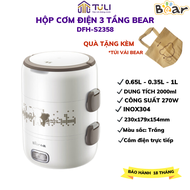 Hộp Cơm Cắm Điện 1.5L Đa Năng Bear DFH-B17K2 Công Suất 270W Hâm Nóng/Nấu cơm Văn Phòng Bảo Hành 18 T