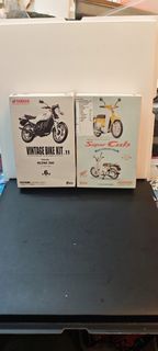 全新絕版兩盒電單車盲盒100全新日本版1/24 Vintage Bike KitVol.5 綿羊仔電單車盲盒YAMAHA RZ250/350、1/24 1:24 Super Cub Kit Colle