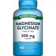 Nature's Truth Magnesium Glycinate Capsules 甘胺酸鎂膠囊 200 mg, 180 ct. 【840093124562】