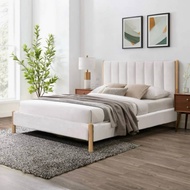 Luxe: Camile Fleece Queen Bed Frame | Bedroom | Modern
