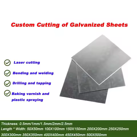 Q235 Galvanized Sheet Square Plate Processing Custom Zero Cut White Iron Sheet a3 Iron Sheet Thin St