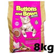 Buttons And Bows Active Cat Food 8kg Button and Bow Super Premium Makanan Kucing Kibbles Dry Cat Foo