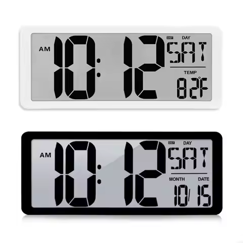 62KD 14'' LCD Digital Clock –Displays Time, Temperature, Date with Backlights Clocks