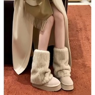 Iceland Imitation Mink Fur Boots - Y2K Plush Warm Pile Socks