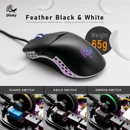 DUCKY Feather Black & White Edition 65g Lightweight ARGB Wired Gaming Mouse / Omron / Huano / Kailh