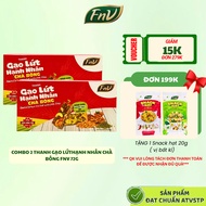 Combo of 2 boxes of almond brown rice bars FNV low-calorie sugar-free snacks 1 box x 72g