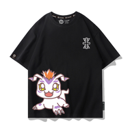 Digimon Anime Short sleeved T-shirt Mens Summer Short sleeved Aguku Beast Gabu Beast Bada Beast
