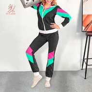 fulaide- Hipster Tracksuit Costume Striped Tracksuit for Men Unisex 80s 90s Retro Tracksuit Set Men 