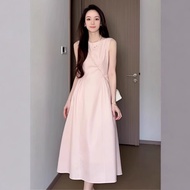 DUNEA  Women's Pink Sleeveless Tank Dress