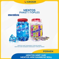 Mentos Mint Candy Jar 540gr/Mentos Mini Rainbow Roll 700gr 1 Jar Packaging