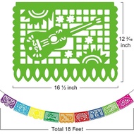 5PCS Mexican Party Decorations, 90FT Papel Picado Banner, Fiesta Party Decoration, Dia De Los Muerto