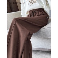 Lasher Bell Women's Coffee-Colored Casual Pants - High-Waist Drawstring Design