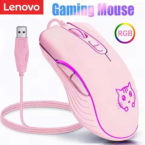 Lenovo gaming mouse RGB chicken eating mouse USB Mice ergonomic wired mouse mute button