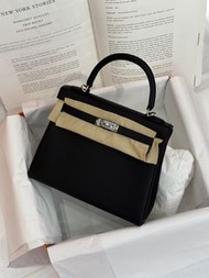 門市現貨～Hermes Kelly 25 黑色銀釦 togo G stamp