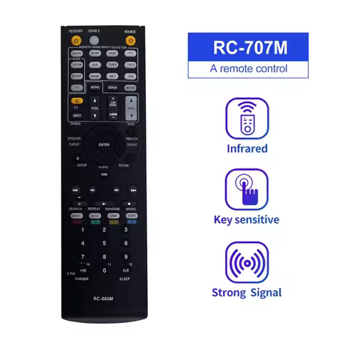 1 PCS RC-707M Remote Control Black ABS For Onkyo Home Theater Speaker HT-R560 HT-R667 HT-S5100 HT-S6