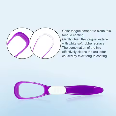2pcs Tongue Scraper Cleaner for Adult Kid Tongue Brush for Fresh Breath Dental Eliminate Bad Breath 