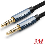Dây AV 3.5mm (M/M) Ugreen 10688 dài 3M Đầu hợp kim bọc lưới cao cấp