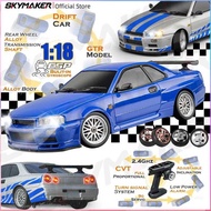 Skymaker LDRC 1/18 RC Drift LD1899 GTR Mode R34 2.4GHz RWD with Gyroscope on-Road Alloy Body Shell R