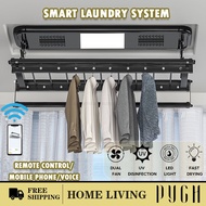 PYGH Automated Laundry Rack Tuya-app Control Ceiling Clothes Drying Rack 5 Years Warranty Smart Laundry System With Standard Installation HL11