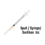 Suntikan 1 ml cc Disposable Syringe Needle Jarum Suntik Spuit 1ml 1cc