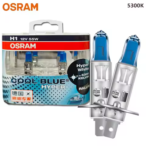 OSRAM H1 Cool Blue Hyper H1 Car Halogen Headlight 5300K Hi/Lo Beam 12V 55W +50% Bright White Lamp Or