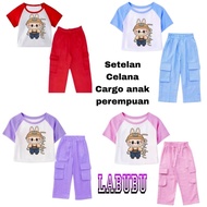 Labubu the monster slanted Cargo Pants Suit/labubu doll suit