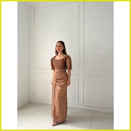 ♧ ◲ ▪ Freesize Carnation Dress - Elegant Formal Dress for Ninang, Wedding, Graduation Split Hem Dre