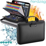 JENNIFERDZSG Fireproof Document Box, 13 Accordion Pocket Waterproof Handheld File Bag, Large Capacit
