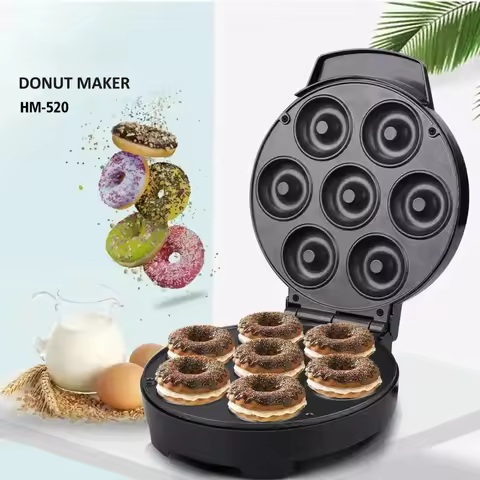 220V 1000W Home Doughnut Breakfast Machine Mesh Red Mini Cake Round Cake Machine Light Refreshment M