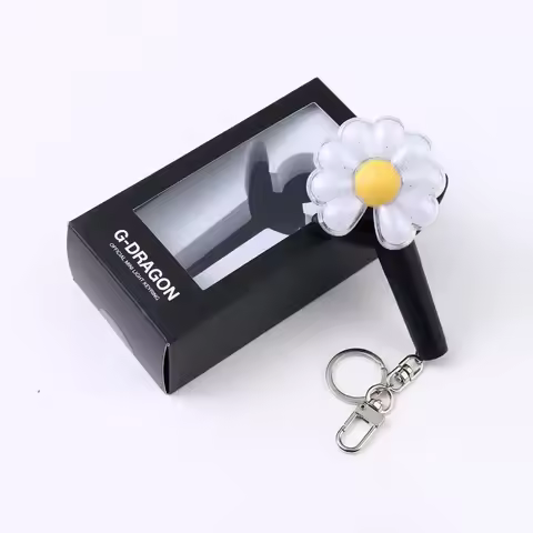KPOP Idol G-Dragon Mini Daisy Lightstick Keychains Glow Acrylic Support Stick Key Ring Pendant Acces