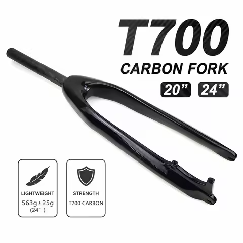 T700 Carbon Fiber Bicycle Front Fork 20/24 Inch MTB Road Bike Fork Disc Brake Fork 3K Carbon Glossy 