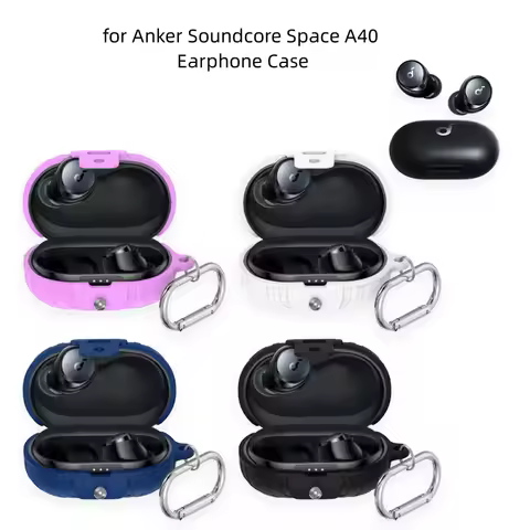 Security Lock Case for Anker Soundcore Space A40 Silicone Washable shockproof cover charging box for