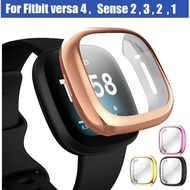 For Fitbit Versa 4 Case Full Screen Coverd Fitbit Sense 2 Bumper Ultra-Thin Soft TPU  Fitbit Versa 3