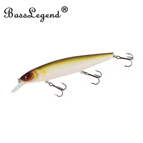 BassLegend Fishing Suspending Long Bill Minnow Jerkbait Crankbait Bass Pike Lure Wobbler Shad Baliso